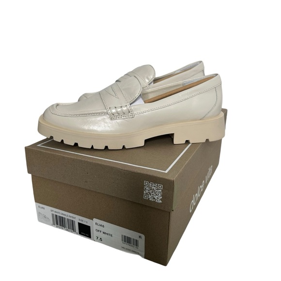 Dolce Vita Elias Women's Off White Ivory Crinkle Patent Leather Slip On Loafers - Picture 4 of 9